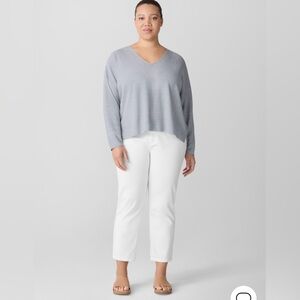 Eileen Fisher White Ankle Jeans Organic Cotton Size 16